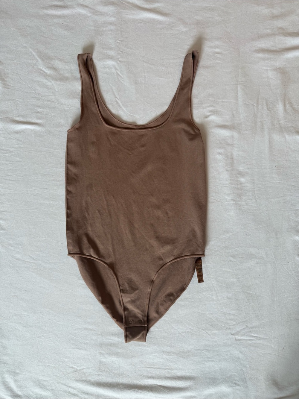 SKIMS Scoop-Neck One-Piece Tank Bodysuit in Brown